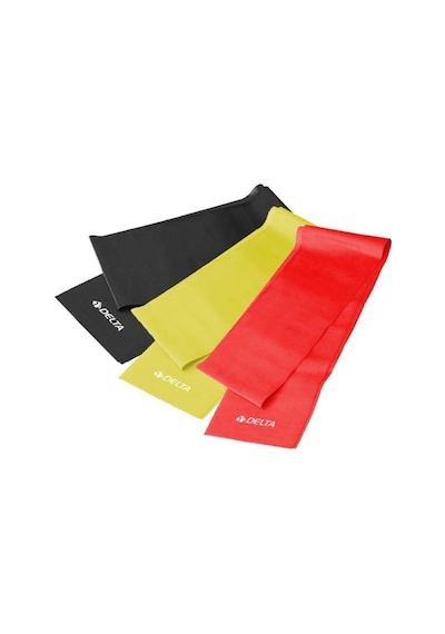 Delta Pilates Bandı 3 Lü Set Sarı Kırmızı Siyah Çok Renkli