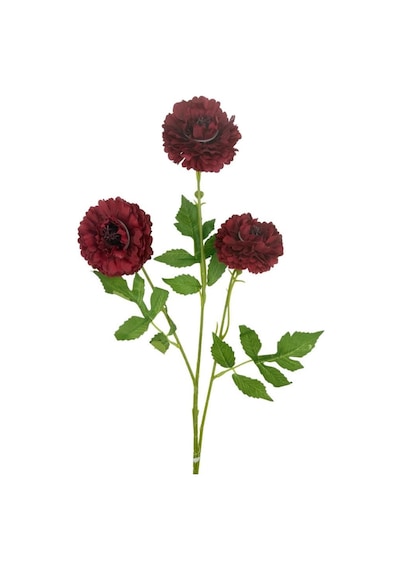 Yapay Çiçek Kasımpatı Bordo Uzun Dal 3 Çiçekli 77cm Kırmızı