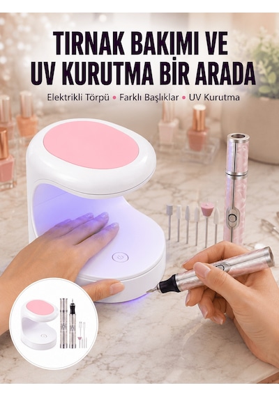Tırnak Matkabı Ve Led Oje Kurutucu 2 Li Profesyonel Bakım Seti Yeni Nesil - 4998 25937959