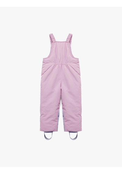 Koton Kare Yaka Cep Detaylı Fermuarlı Oversize Kar Tulumu Pembe 6wmg00016aw Gül