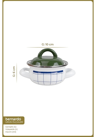 Bernardo Harmony Emaye Mini Pot 10 Cm Siyah