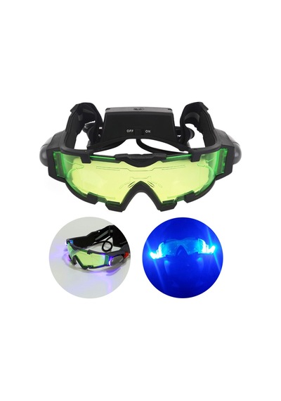 Kayak, Unisex Pc Lens Gözlükleri İçin Led Işığı, Elastik Bant Koruyucu Camlı Gece Görüş Gözlükleri Çok Renkli