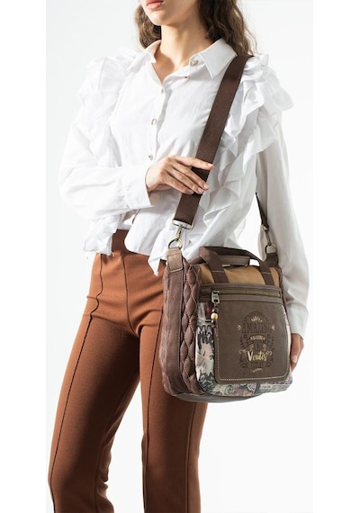Baginn Amazing Ventis Kadın Postacı Çanta Retro Vegan Deri 28 28 Cm Suni Deri El Çantası Çok Cepli Kahverengi