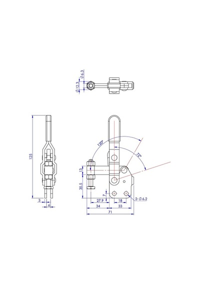 Goodhand Gh-12401 Dikey Geçişli Kelepçe Düz Taban 100 Kg Kapasi