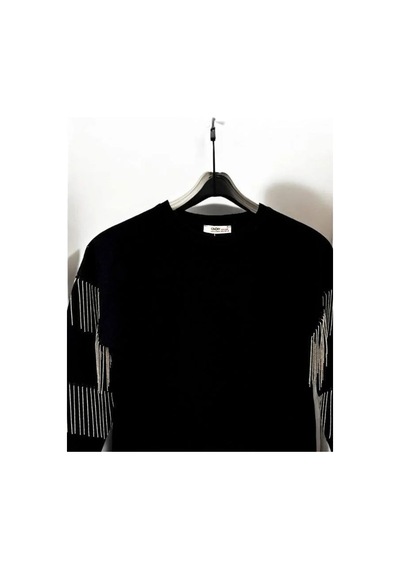 Kız Çocuk Yüzde Yüz Pamuklu İki İplik Zincir Detaylı Sweatshirt-14446 Siyah