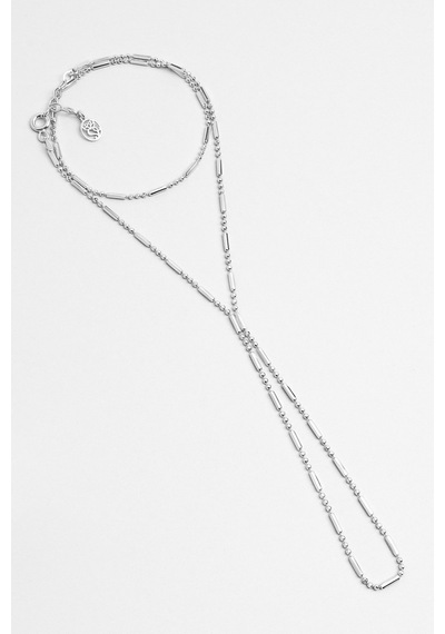So Chic Minimal Stil 18 Ayar Beyaz Altın Kaplama 38 Cm Gümüş Şahmeran Rodyum