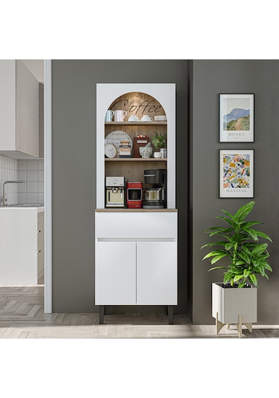 60 Cm Ledli Kahve Köşesi, Çok Amaçlı Dolap,2 Kapaklı 1 Çekmeceli Kiler Dolabı,mutfak Dolabı Atlantik Çam - Beyaz 60 Cm Ledli Kahve Köşesi, Çok Amaçlı Dolap,2 Kapaklı 1 Çekmeceli Kiler Dolabı,mutfak Dolabı Atlantik Çam - Beyaz
