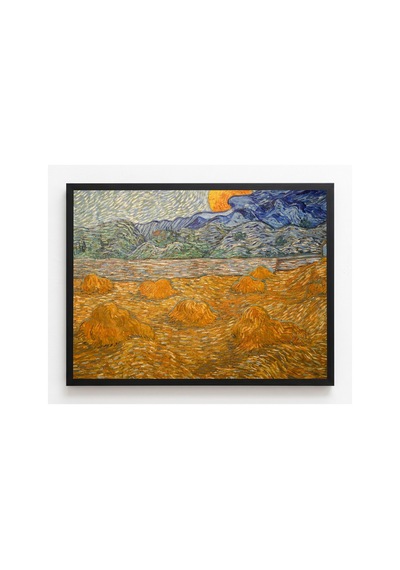 Van Gogh Van Gogh Buğday Demetleri Ve Doğan Ay Çerçevesiz Poster 21x30 Cm A4 Tablo Van Gogh