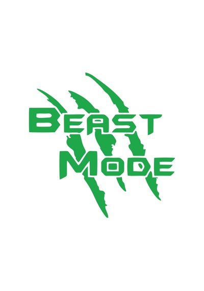 Beast Mode Sticker 17x17 Cm Yeşil