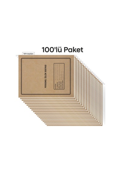 Metal Askılı Personel Özlük Dosyası 4 Yapraklı 100 Lü Paket 4 Sayfa