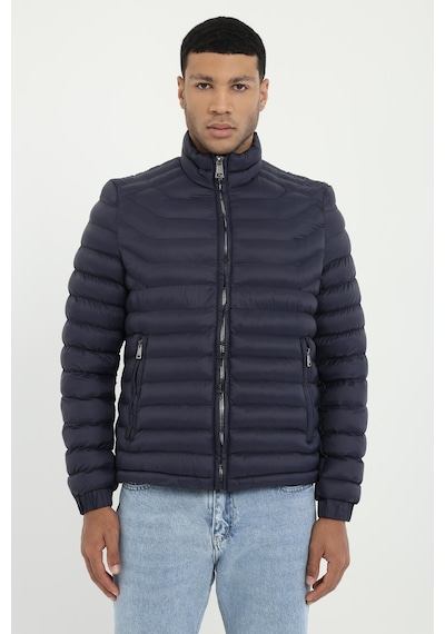 Dufy Lacivert Kapitone Slim Fit Erkek Mont-25286 Lacivert