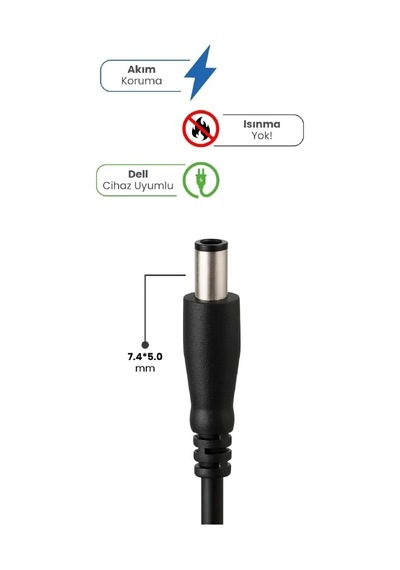 Sprange Sr-l6 19.5v 4.62a 7.4 5.0mm 90w Dell İçin Laptop Adaptör