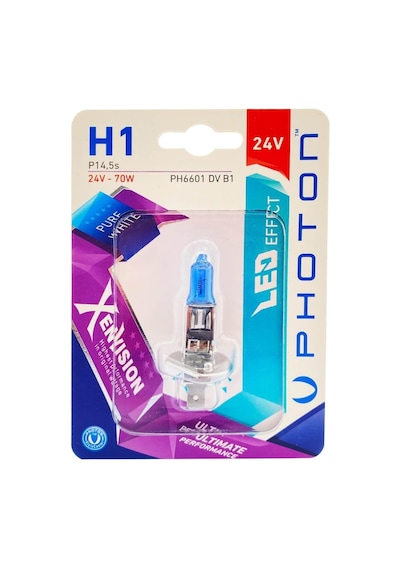 Ampul H1 24v Dv 70w Xen Vision Tekli Blister Beyaz Işık 6000k Pht Ph6601 Dv B1