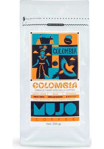 Colombia Obraje Farm Specially Coffee Çekirdek Kahve-250gr-moka Pot Moka Pot