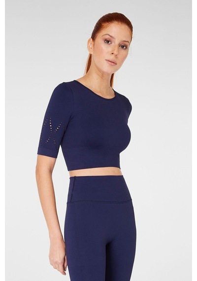 Jerf Naples Kısa Kol Crop Top Econyl Lacivert