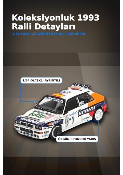 Monte Carlo Blisterli 1/64 Lancia Delta Hf Integrale Model Araba - Tek Adet Bx-313356