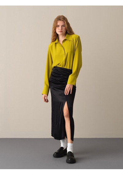 Xint Sarı Oversize Vatkalı Gömlek 750978
