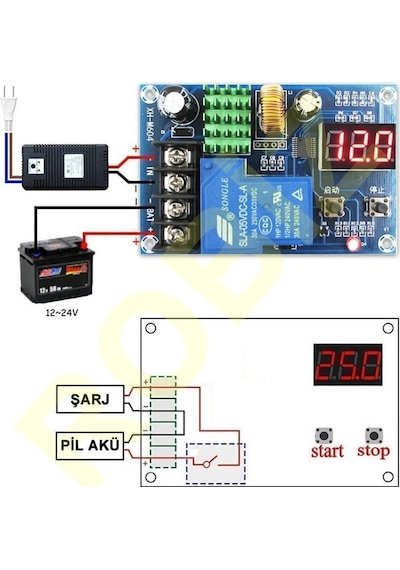 Xh-m604 30a Akü Şarj Kontrol Koruma Modülü 12v 24v Batarya Kurşun Asit Jel Akü Lityum Li-lon Pil