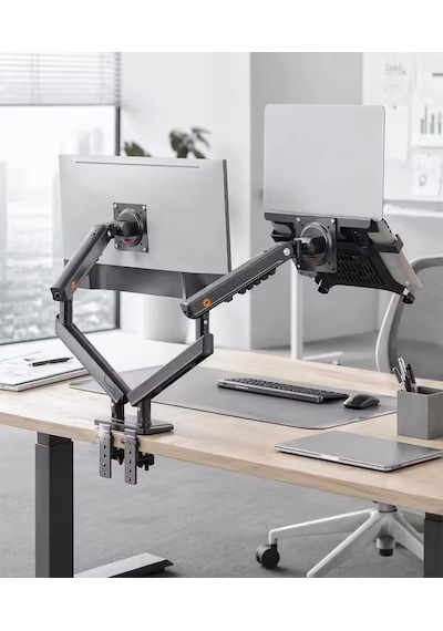 North Bayou Nb A5/c-l Amortisörlü 17"-27" Monitör Tutucu Ve 10"-17" Laptop Standı 2026 Yeni Tasarım