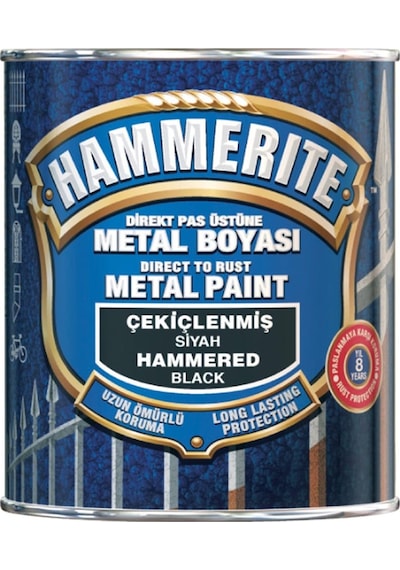 Hammerite Metal Boyası Düz Siyah 0,75 Lt