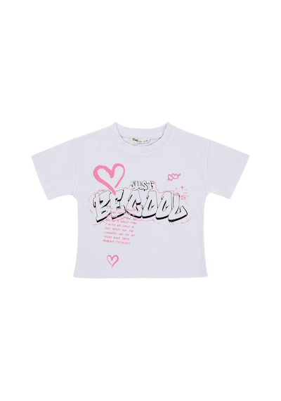 Civil Girls Just Be Cool Baskılı 2-5 Yaş Tişört - Beyaz