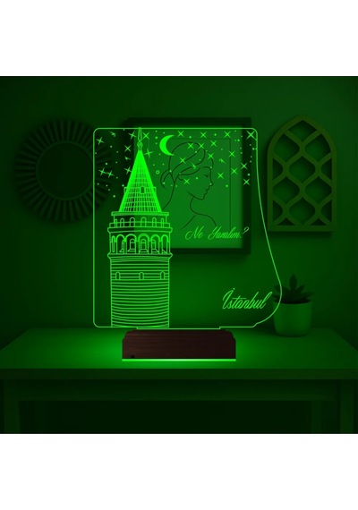 Luvivia Galata Kulesi İstanbul Kişiye Özel 3d Lamba - Masa Gece Lambası