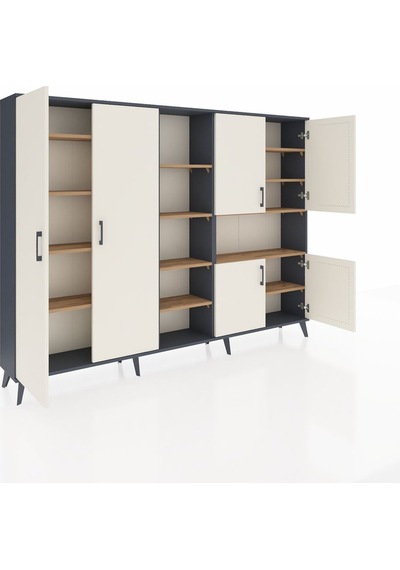 Arges Dolap 13 Raflı 6 Kapaklı 220x30x163 Antrasit-aytaşı/çam Aytası/atlas Çam - Antrasıt Arges Dolap 13 Raflı 6 Kapaklı 220x30x163 Antrasit-aytaşı/çam Aytası/atlas Çam - Antrasıt