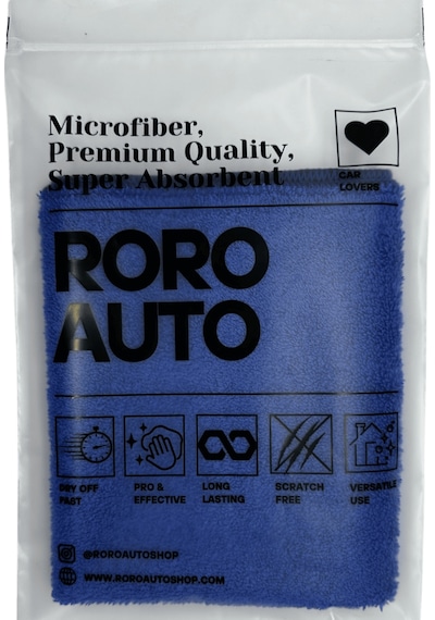 Roro Auto Fuji 3'lü Mikrofiber Araç Kurulama Ve Oto Temizlik Bezi 40x40 440 Gsm Mavi