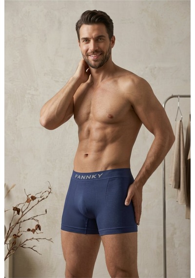 Womanandkids Night Lacivert Erkek Casual Comfort Günlük 2 Li Boxer
