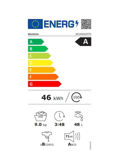 Siemens WG44A2Z0TR 1400 Devir 9 KG Çamaşır Makinesi