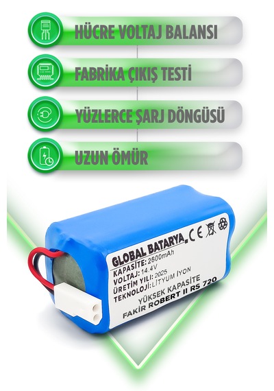 Fakir Robert Iı Rs 720 Batarya 2600mah Yüksek Kapasite