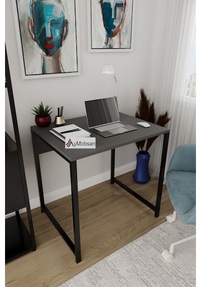 Selin Metal Ayaklı Çalışma Masası Antrasit Suntalam, Siyah Ayak, Modern Ofis & Ev Masası Antrasit Selin Metal Ayaklı Çalışma Masası Antrasit Suntalam, Siyah Ayak, Modern Ofis & Ev Masası Antrasit