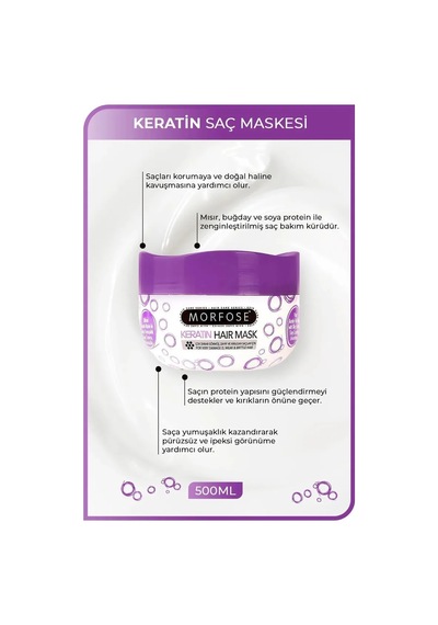 Jenerik Keratin Saç Maskesi 500 Ml - Yıpranmış Saçlar İçin - Mrfs