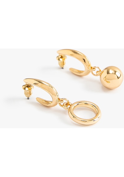 Koton Geometrik Charm Detaylı Küpe Sallantılı Altın 4sak70184aa 4SAK70184AA199 Altın