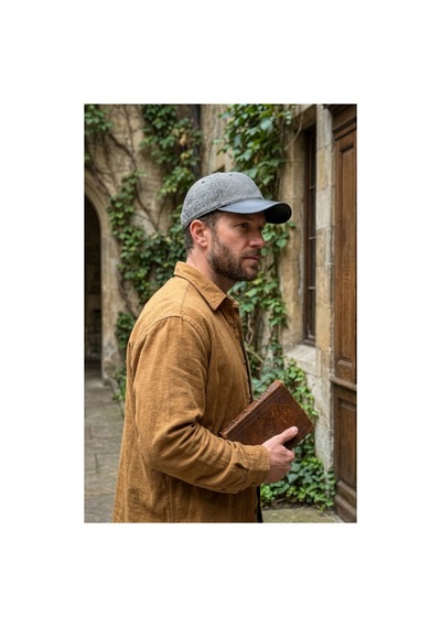 Emybox Deri Siperlikli Kaşe Kadife Şapka Unisex Kışlık - Ayarlanabilir Urban Stil Baseball Cap Gri