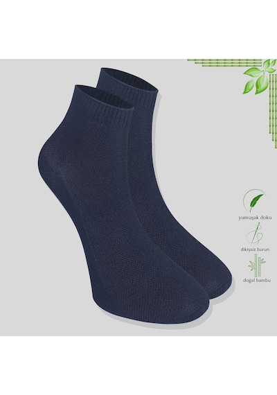 Kral Socks Erkek Patik Kabartma Desenli 3'lü Bambu Dikişsiz Parfümlü Kısa Çorap Çok Renkli 40 - 44