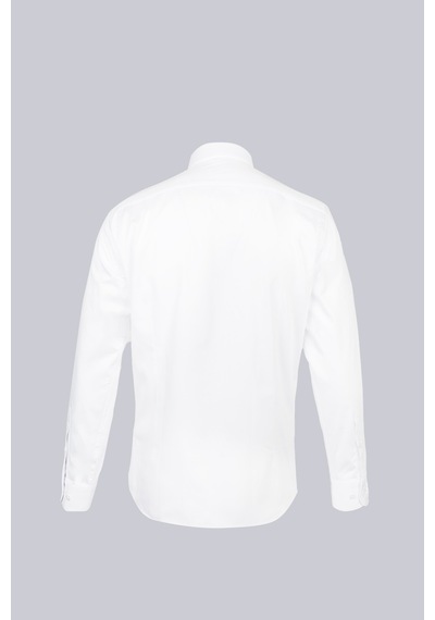 Hatemoğlu Beyaz Slim Fit Uzun Kollu Açık İtalyan Yaka Saten Gömlek 29694 4111993