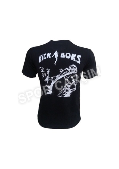 Spor_Carsim Kickboks Tişörtü,Likralı Penye Kumaş Siyah S,M,L,Xl
