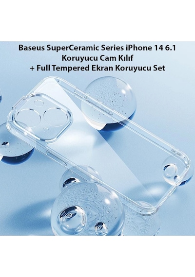 Baseus Superceramic Series Apple iPhone Uyumlu 14 6.1 Koruyucu Cam - Kılıf + Full Tempered Ekran Koruyucu Set- 5775