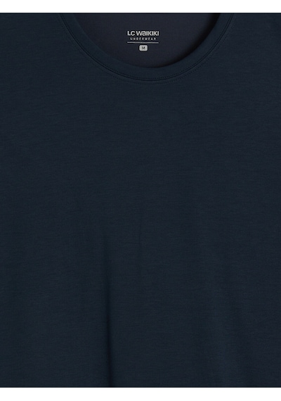 LC Waikiki Lc Waıkıkı İndigo Bisiklet Yaka Uzun Kollu Erkek Pijama Üst Indigo