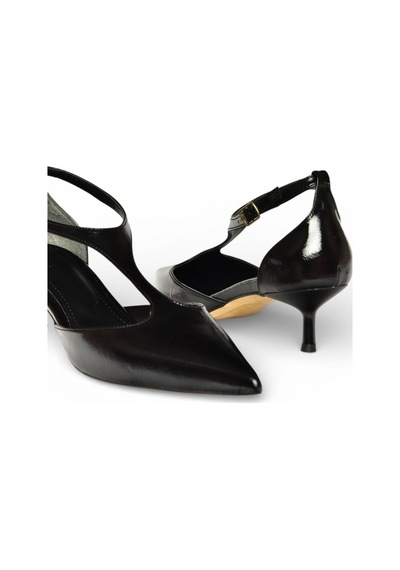Fox Shoes Y480569960 Siyah Rustik Mini İnce Topuklu Sivri Burun Kadın Ayakkabı Siyah