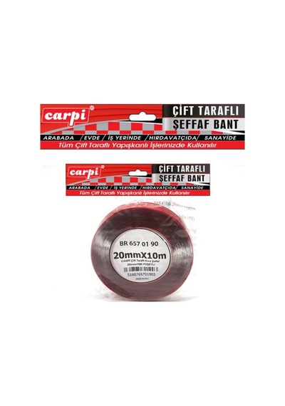 Çift Taraflı Bant 20 Mm X 10 Mt Şeffaf Silikonlu