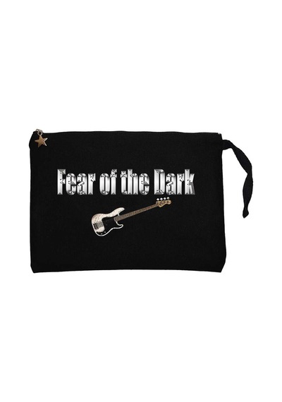 Iron Maiden Fear Of The Dark Guitar Siyah Clutch Astarlı Cüzdan / El Çantası
