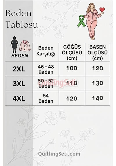 Lady Turuncu Renk B-634 Pamuklu Ve Dantel Detaylı, Büyük Beden Anne Pijama Takımı