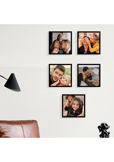Yapışkanlı Sök-tak Siyah Pola Çerçeve - 3'lü Paket 14x14cm Masaüstü Ve Duvar Çerçevesi