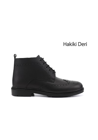 Gönderir Erkek Siyah Fermuarlı Hakiki Deri Klasik Bot Dkmb02842346