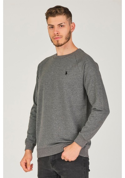 V4003 Dewberry Reglan Kol Erkek Sweatshırt-antrasit Antrasit