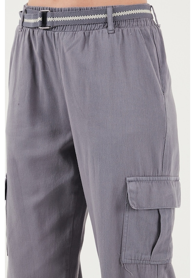 Lela Pamuklu Standart Fit Normal Bel Lastikli Paça Kemerli Jogger Bayan Pantolon 668Yp5045 Gri Lela Pamuklu Standart Fit Normal Bel Lastikli Paça Kemerli Jogger Bayan Pantolon 668Yp5045 Gri