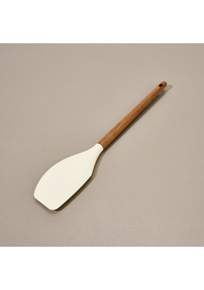 Mienn Akasya Saplı Silikon Servis Spatulası - Kahverengi / Krem Çok Renkli