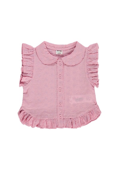 Civil Baby Fistolu Fırfırlı 6-18 Ay Gömlek - Pembe Soft Pembe